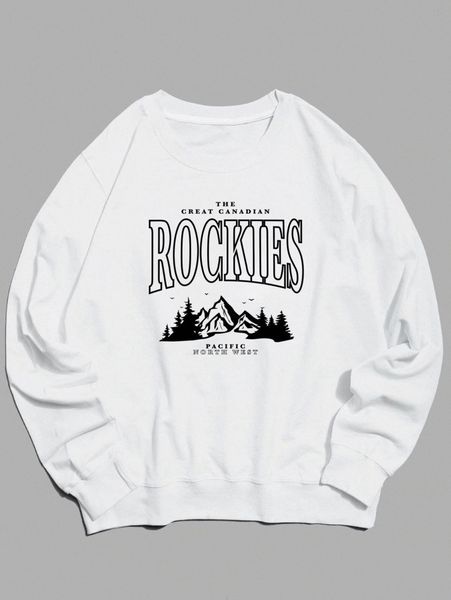 

men mountain & letter graphic pullover o9zk#, Black