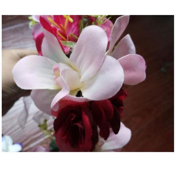 

women wedding rose flower wreath headband kids party floral garlands ribbon adjustable bridal flower crown hair acc jllugh