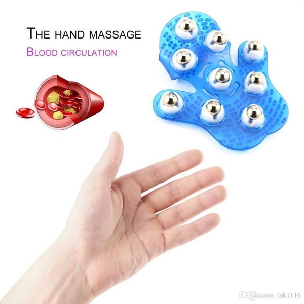 

roller 9 balls body massage glove muscle pain relief relax anti cellulite massager for neck back shoulder buttocks health care