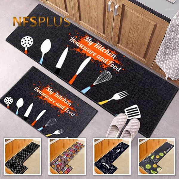 

kitchen carpet floor mat 40x60cm 40x120cm polyester fiber anti-slip kitchen rug home decorative front door mat entrance doormat1