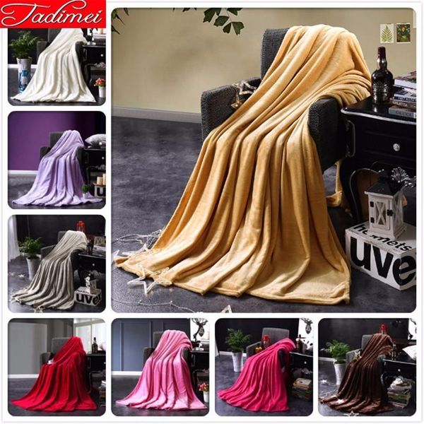 

solid plain pure color plush blanket spring autumn warm sofa car bed cover kids child bedspreads 100*150 150*200 200*200