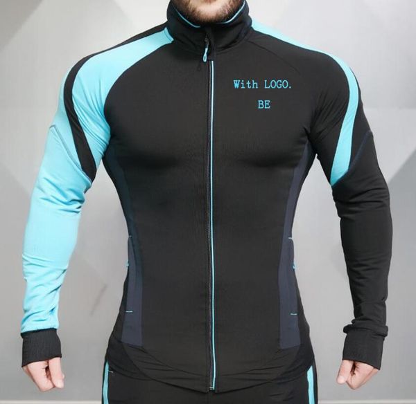 

men gyms hoodies gyms fitness bodybuilding sweatshirt pullover sportswear male workout hooded jacket clothing, Black