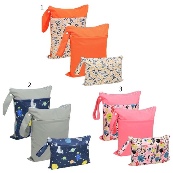 

3pcs/set reusable wet dry bag cloth diaper nappy bag nursing menstrual pad pul stroller maternity daycare organiser bag 1016