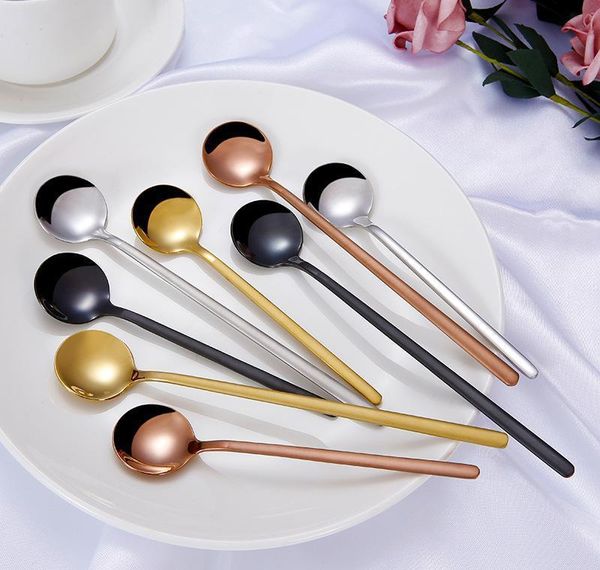 

oxidation-resisting steel mixing spoon exquisite dessert spoons portable titanium plating heat resistant with different styles 4 3 wmtshni