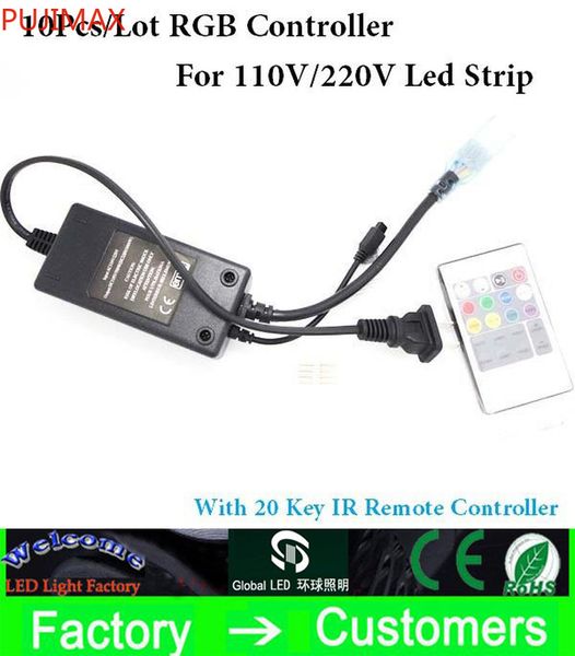 

practical 20key infrared rgb high voltage ir remote controller for 220v / 110v 3528/5050 rgb led strip light