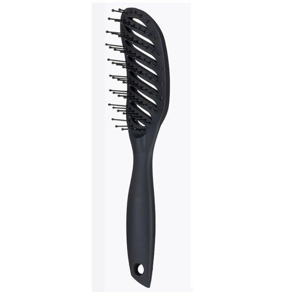 

professional anti-static hair brush hairstyle scalp massager curved row combs gentle women wet dry bristles handle comb, Silver