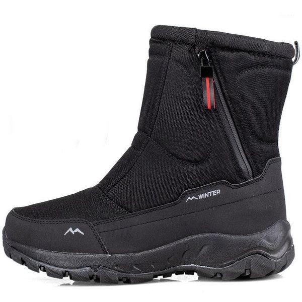

2020 winter thick couple snow boots plus velvet warmth, non-slip and waterproof men's and women's short-tube big cotton shoes1, Black