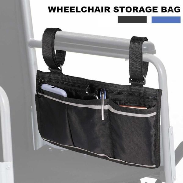 

wheelchair bag armrest pouch organizer bag phone pocket shopping mobility storage holdall handle bags1
