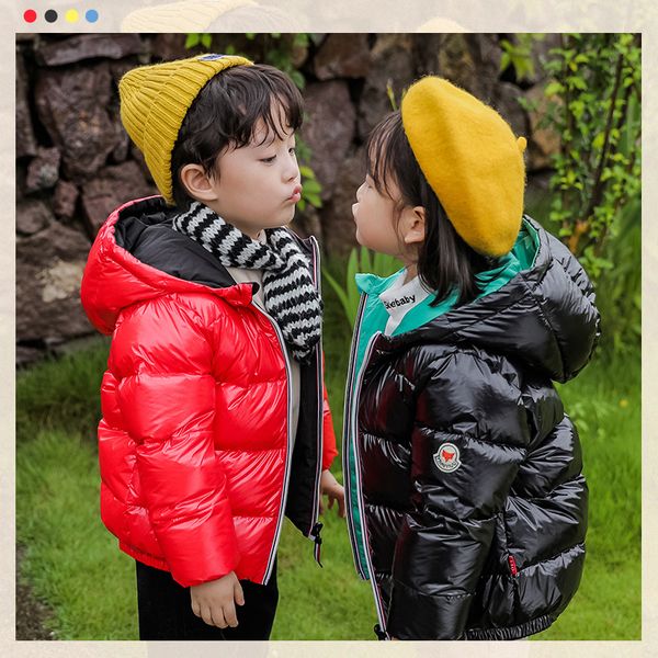 

children's down jacket, female bright face, white duck down, boy, child, 1 year old, 2-3, wash thickened, double-sided wear, Blue;gray