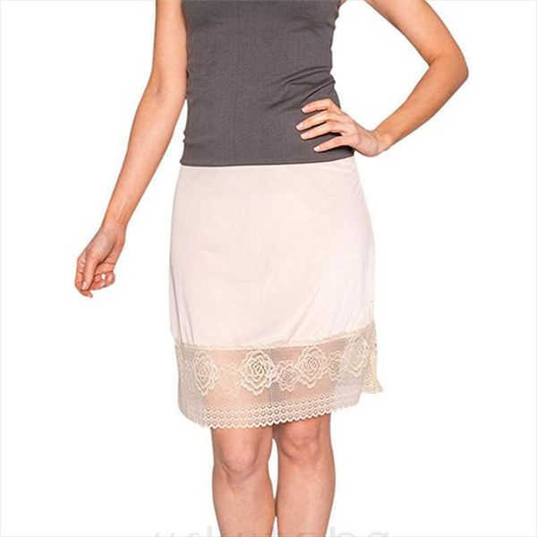 

casual vintage women stretch high waist skirt plain lace loose skirt knee length straight skirts, Black