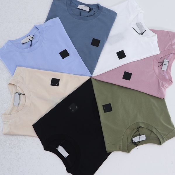 

designer clothes logo printed on cotton men's t-shirts casual crew neck couple polo shirt summer simple loose short sleeve top, White;black