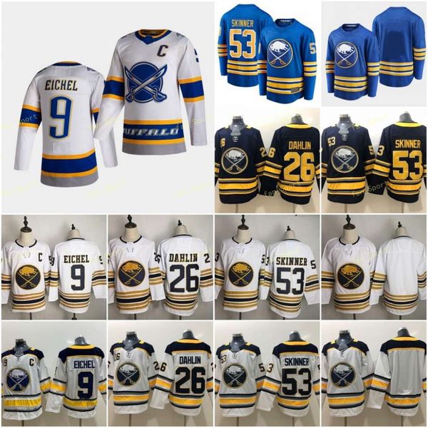 

2021 reverse retro buffalo sabres 4 taylor hall jersey hockey 9 jack eichel 26 rasmus dahlin 53 jeff skinner 50th royal blue white stitched, Black;red
