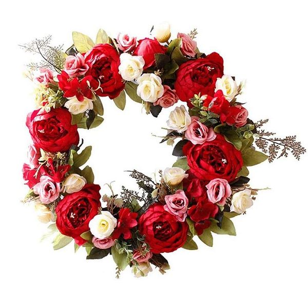 

peony rose wreath spring front door wreath, display in spring, easter, mother's day, summer, home and kitchen