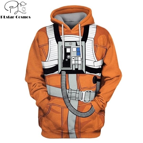 PLstar Cosmos Pilot Apparel 3D Full Print Hoodie Astronaut Cosplay Kostüm Unisex Sweatshirt Lässige Streetwear Sudadera Homme 201020