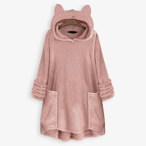 

hoodies for women autumn long sleeve pullover thick warm plush coat fleece hooded solid color zipper loose sweatshirts#j311, Black