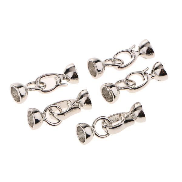 

5 sets diy leather rope half ball necklace bracelet buckle lobster clasp