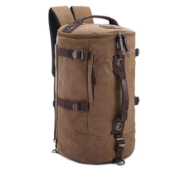 

outdoor bags canvas backpack multifunctional cylinder for hiking travelling