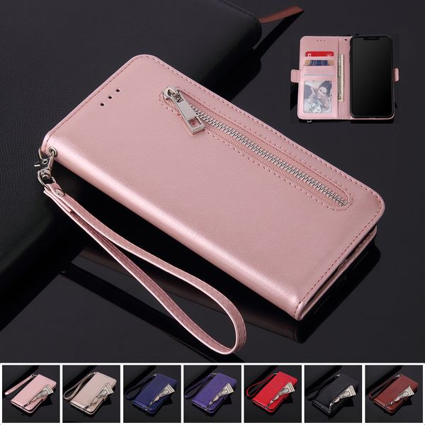 

zipper for iphone 11 12 pro 6 6s 7 8 plus x xr xs max se case wallet leather flip stand fashion cover mobile phone bag