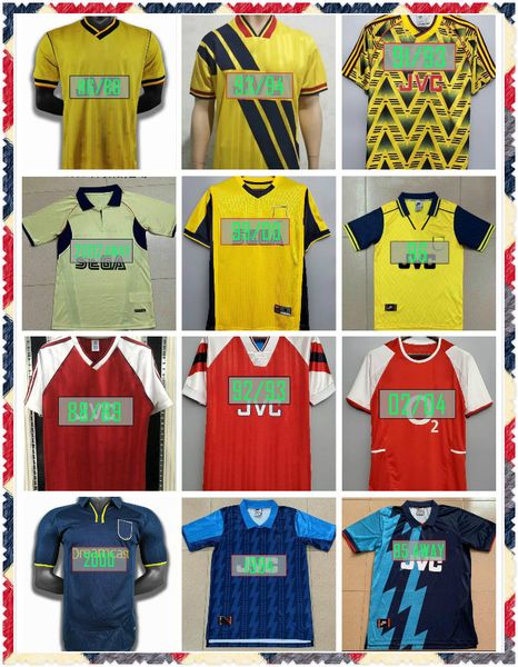 

highbury home football shirt jersey soccer pires henry reyes bergkamp 2002 04 retro jersey 2005 06 98 99 94 95 adams 96 97 galla, Black;yellow