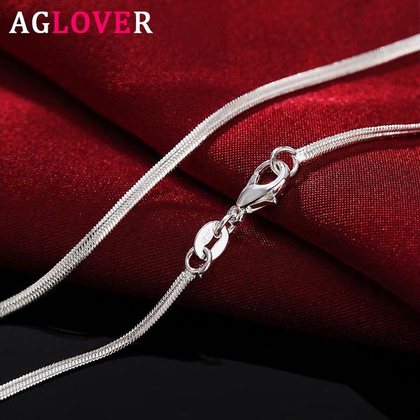 

chains aglover 925 sterling silver 16/18/20/22/24/26/28/30 inch 2mm snake chain necklace for woman man fashion charm jewelry gift