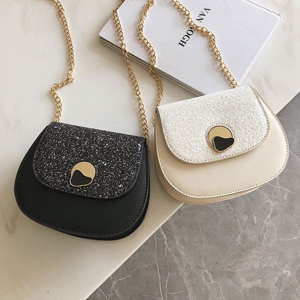 

new small bag female 2020 new korean fashion sequins girl small bag hong kong wind single shoulder chain saddle