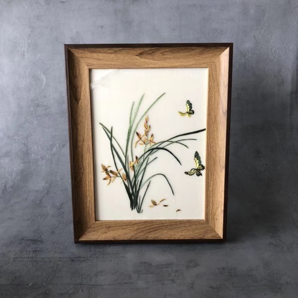 

chinese office desk accessories home decor table ornaments silk hand needlework embroidery pattern works decorations wooden frame gifts