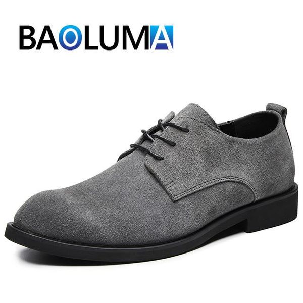 

dress shoes classic men pointed suede shoe handmade man business comfortable breathable party gentleman male formal, Black