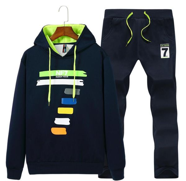 

men's tracksuit sportswear sets spring autumn casual tracksuits men 2 piece zipper sweatshirt + sweatpants brand track suit set, Gray