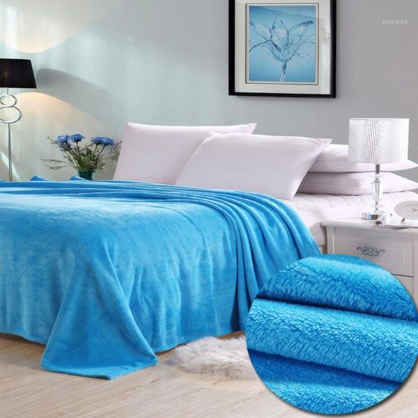 

blankets s/m/l/xl/xxl soft warm coral fleece winter blanket bedspread sofa plaid and light thin mechanical washing flannel1
