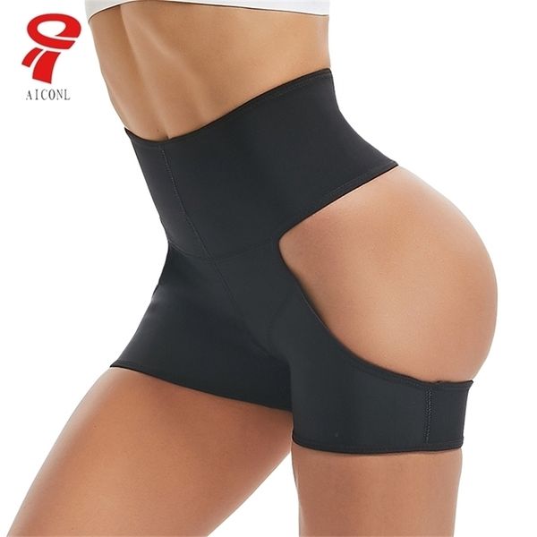 Buttifter Tanga Body Shaper Hohe Taille Shapewear Nahtlose Gürtel Bummach Control Shaper Slim Taille Forming Unterwäsche Butt Lift 201223