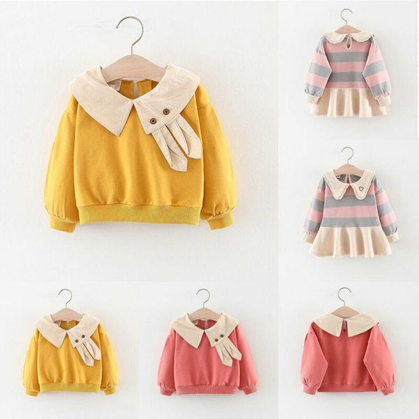 

pudcoco toddler baby girls kids dress autumn winter outfits cotton clothes 6m-3y support wholesale, Blue;gray