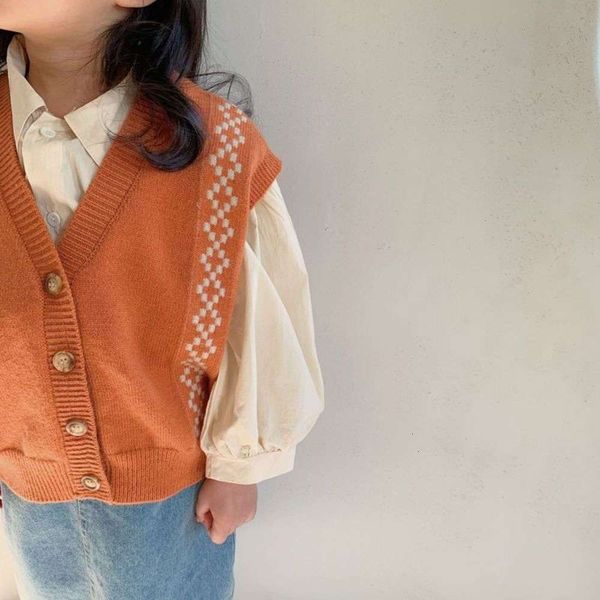 

new girls' drs 2021 sweater spring vt foreign sle korean huzhou zhili children's wear vdmn, Blue
