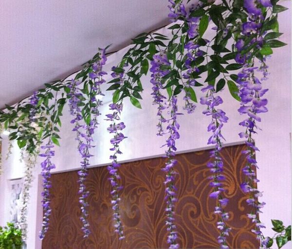 

1 meter long artificial silk flower vine simulation wisteria garland craft ornament for wedding party decorations home decor