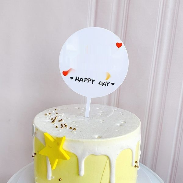 

zhgmv internet celebrity round acrylic happy cake long happy straight card e3qlz baking cake decoration live