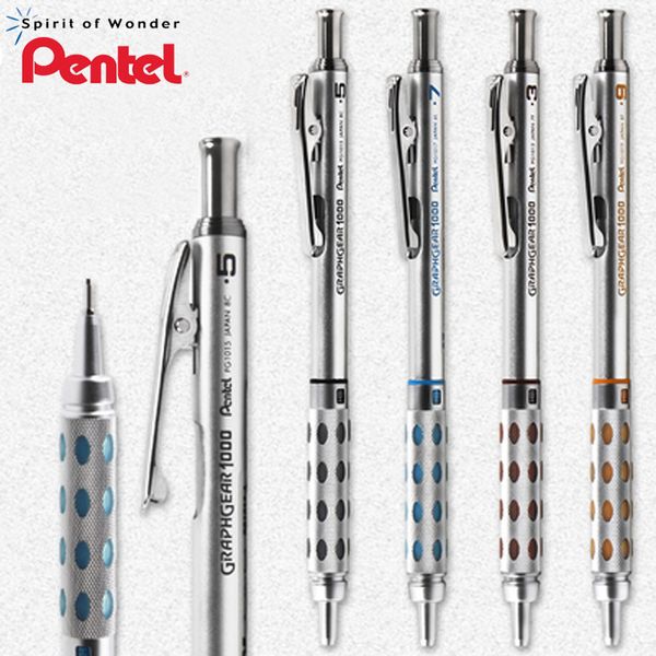 Um pedaço pentel graphgear 1000 barril de alumínio alta qualidade elaboração de lápis mecânico escolar material y200709