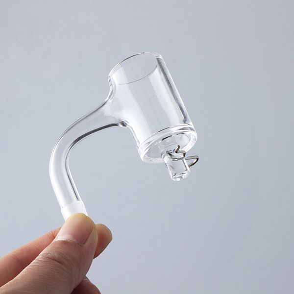 Full Weld Beveled Edge Fumo Quartz Enail Banger Nails com Metal Retener Clip para Bongs de Vidro