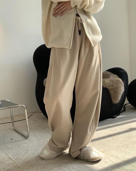 

women's pants & capris woman model oversized cotton trousers, Black;white