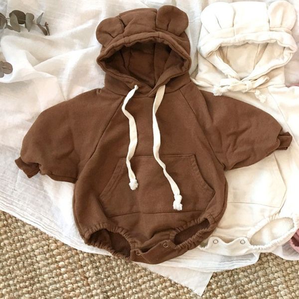 

baby cute bear velvet clothes autumn winter newborn toddler girls kids romper jumpsuit cute animal soft hooded full sleeve 201028, Blue