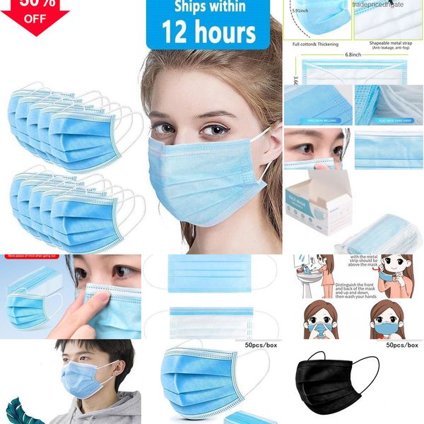 

box disposable [dhl] mask face luxury ekroy thickened 3 layer non-wove 95% dust mouth masks maschere anti features a