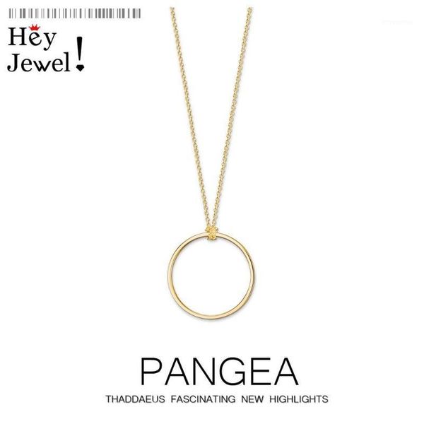 

charm necklace golden circle,2020 trendy fashion charm carrier jewelry europe 925 sterling silver link chain gift for women men1