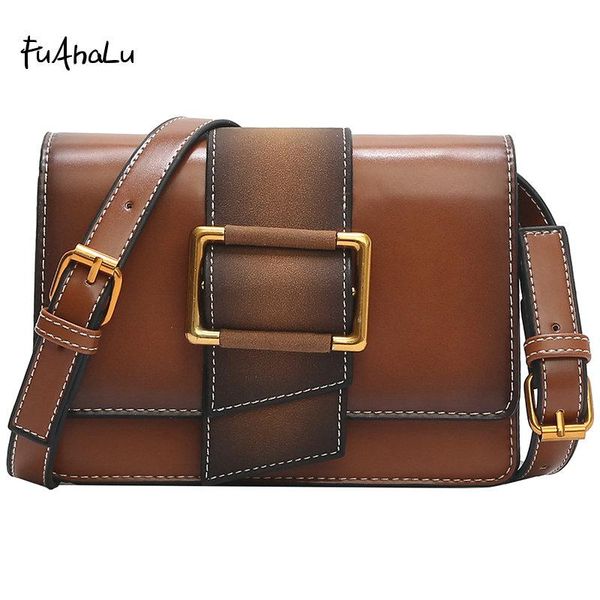 

fuahalu retro small square bag matte handbag temperament wild shoulder bag simple messenger