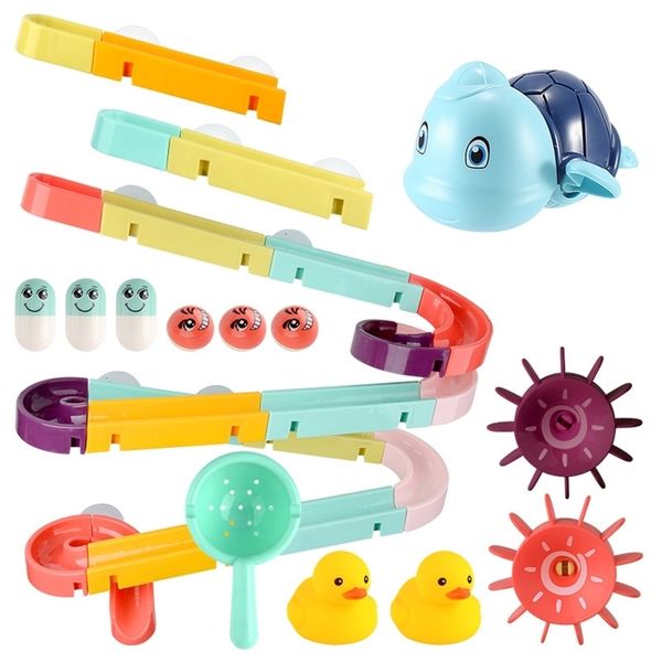 

66pcs baby bath toys track water games sprinkler toy kids bathroom bathtub play water toy kit shower games swimming pool tools 201216