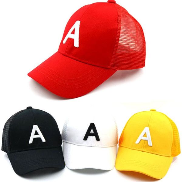 

summer new child cap outdoor shade mesh cap letter embroidery lovely baseball caps visor hats wholesale girl boy hat wmttdl xhlove, Black;white