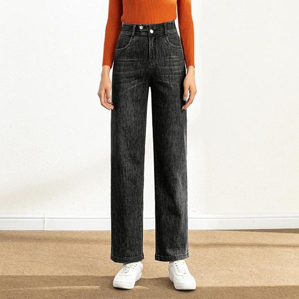 

s to 5xl irregular jeans women high waist vintage retro washed black straight denim jeans for autumn winter plus size, Blue
