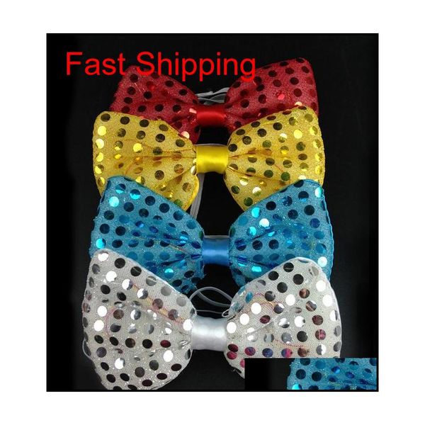 

children's sequins led tie lighting tie tie shiny party gift christmas halloween club bar stag qylcwa queen66, Black;gray