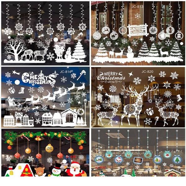 

merry christmas wall stickers window glass stickers christmas decorations for home 2020 christmas ornaments xmas new y bbyzyb
