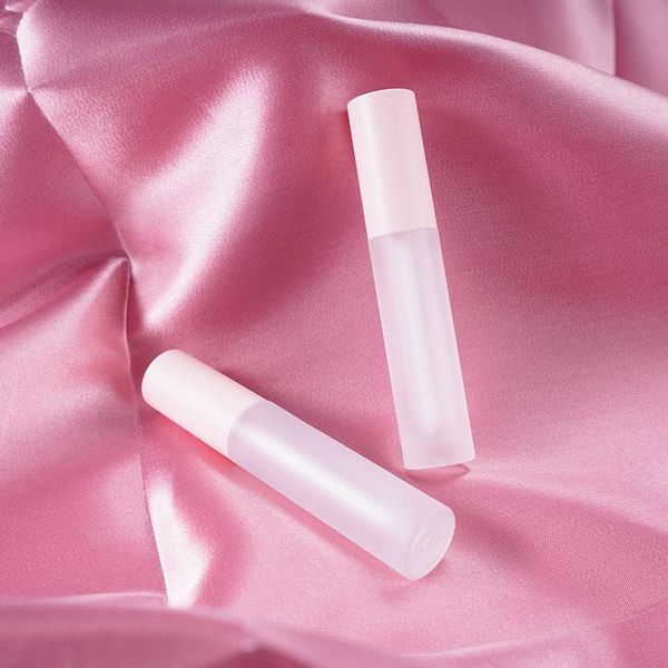 

storage bottles & jars 5ml 10/30/50pcs empty plastic clear transparent frosted lip gloss tube with pink lid cosmetic lipstick container lipg