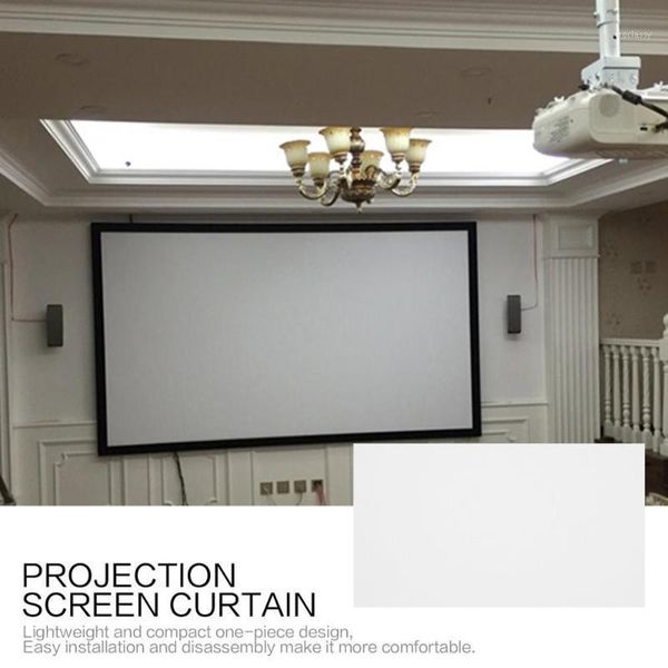 

projection screens portable 200 inch screen curtain non-woven fabric white soft for ktv conference room home theater1