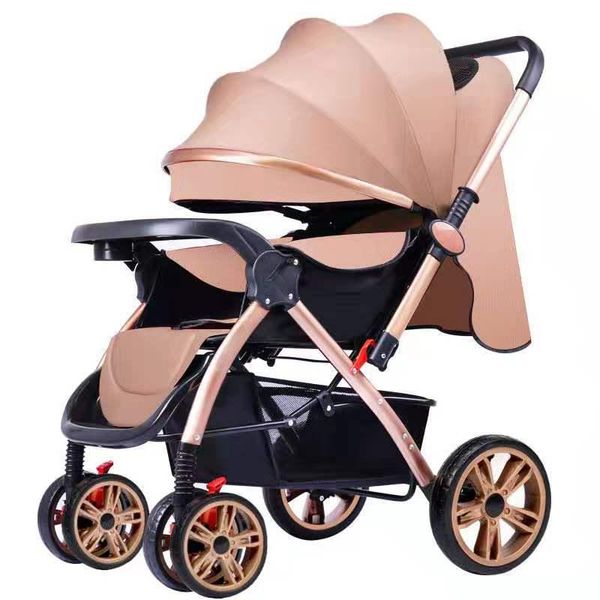 

baby stroller high landscape kinderwagen pram pushchair collapsible baby carriage aluminum alloy portable newborn