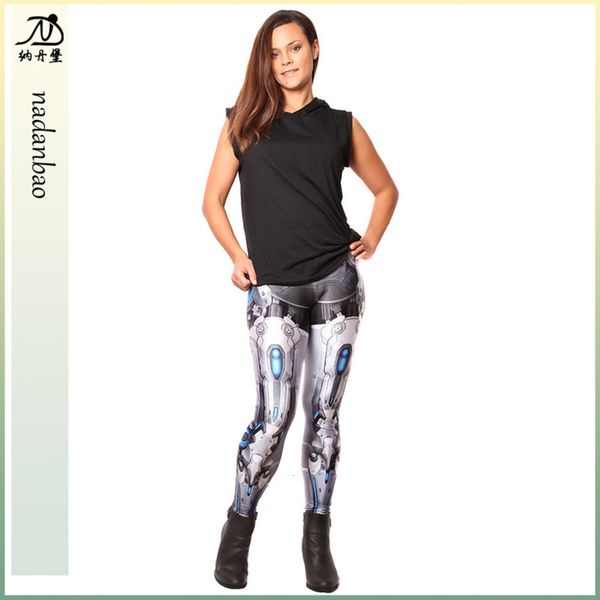 

leggings digital printing pencil slim and comfortable pants kdk1474, Black